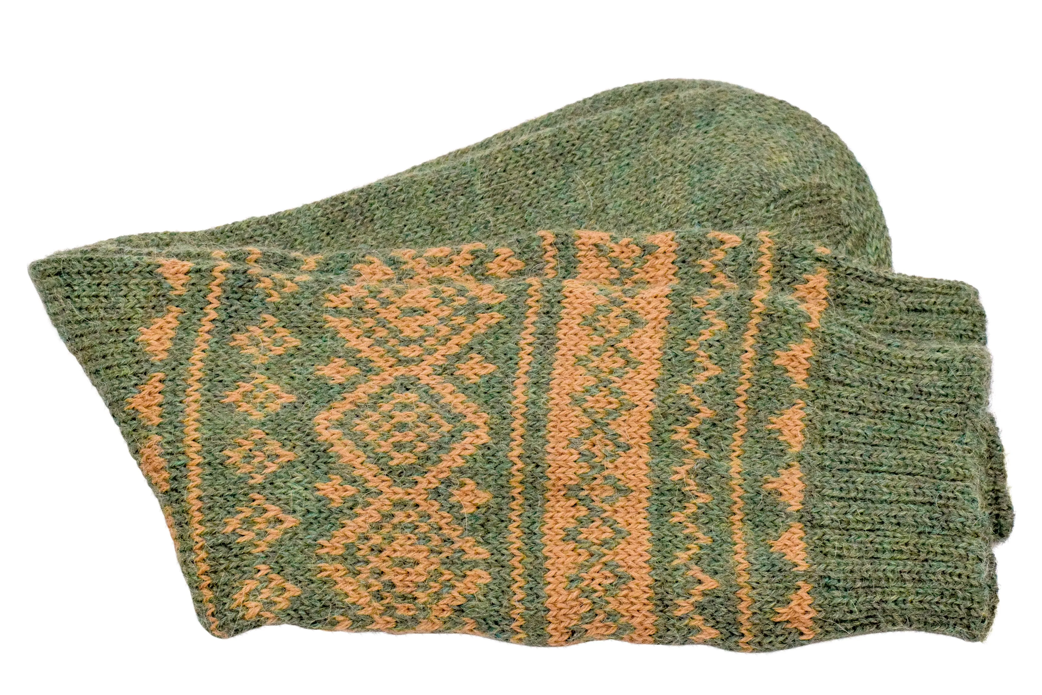 100% Alpaca Wool Casual Knit Socks (Forest Green)