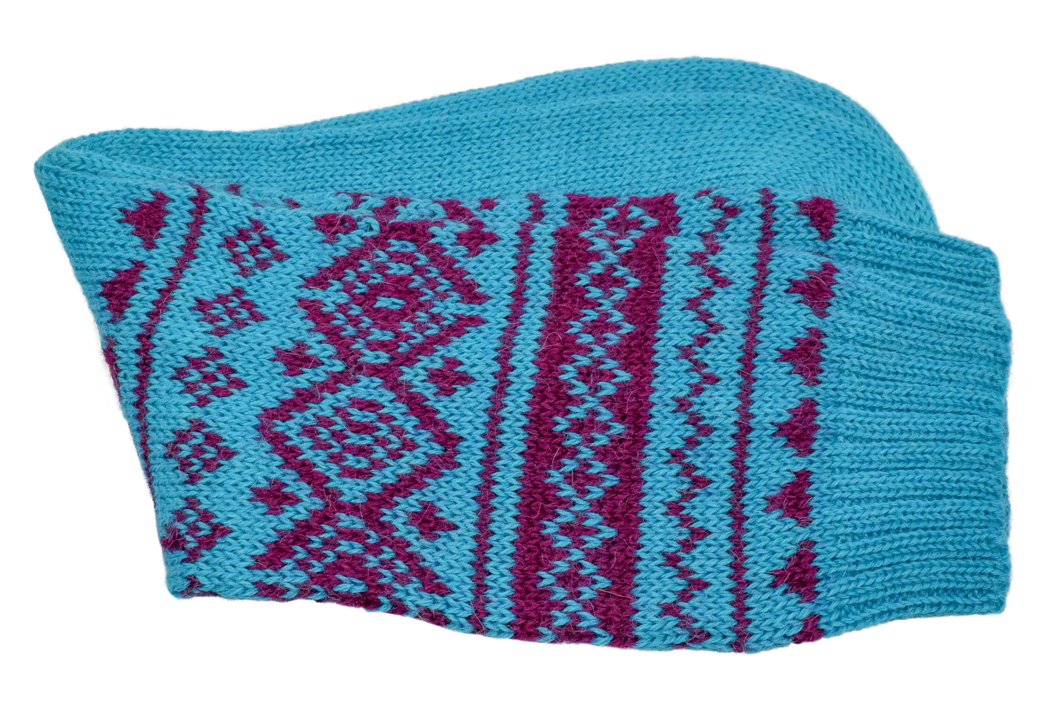 100% Alpaca Wool Casual Knit Socks (Sky Blue)