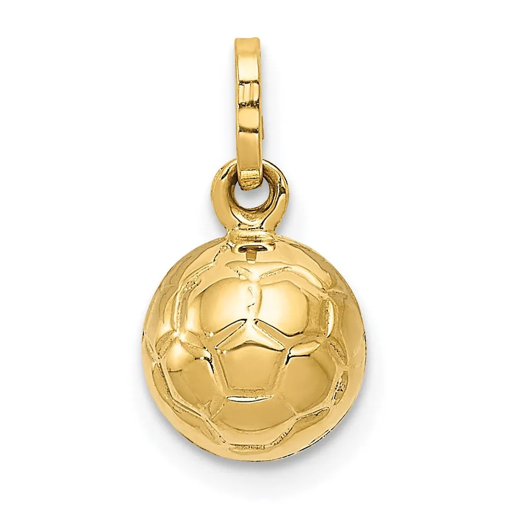 14k Yellow Gold 3-D Soccer Ball Charm