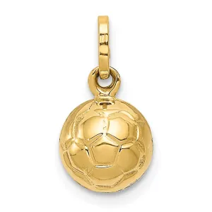 14k Yellow Gold 3-D Soccer Ball Charm