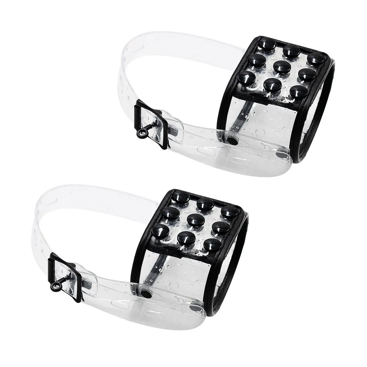 1764MQ      Clearly Comfy Ankle and Shoe Cuffs with Black Hardware, Padded Edge and Locking Shoe Straps