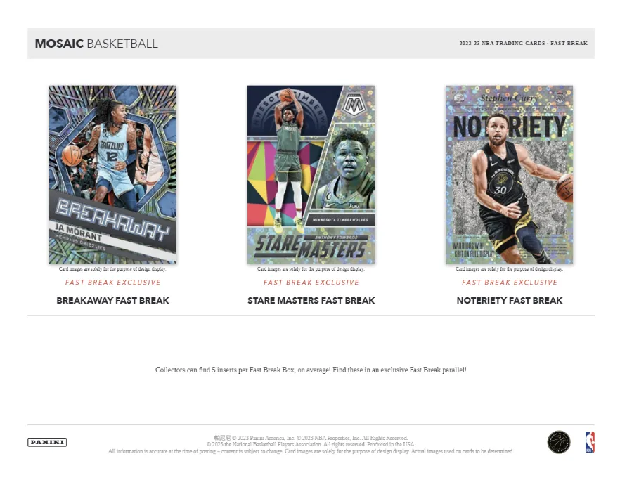 2022-23 Panini Mosaic Basketball Fast Break Box