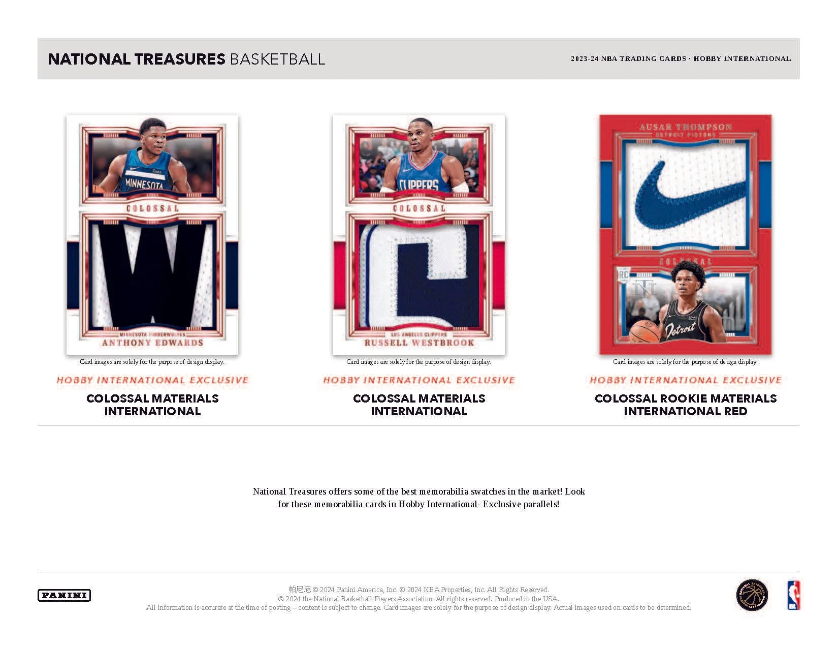 2023-24 Panini National Treasures Basketball International Hobby Box