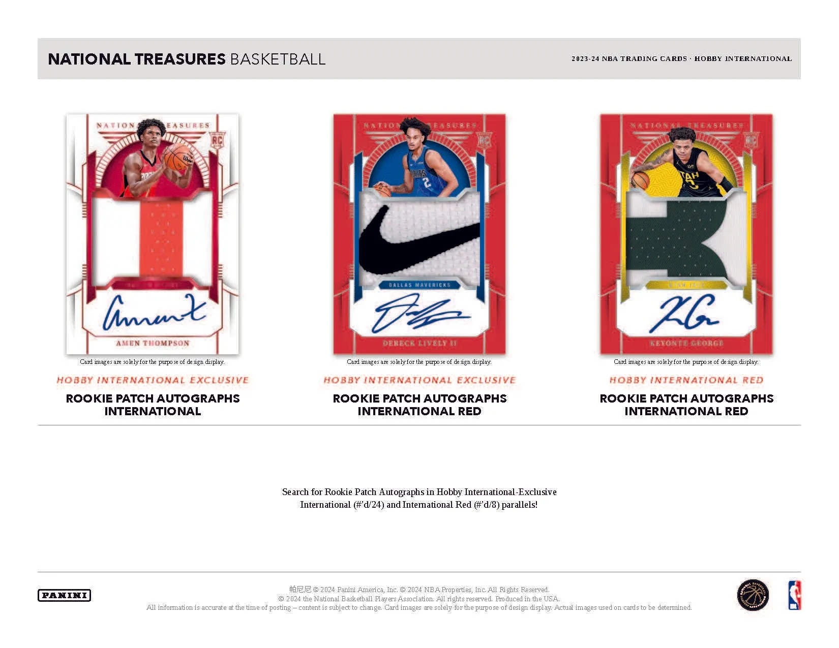 2023-24 Panini National Treasures Basketball International Hobby Box