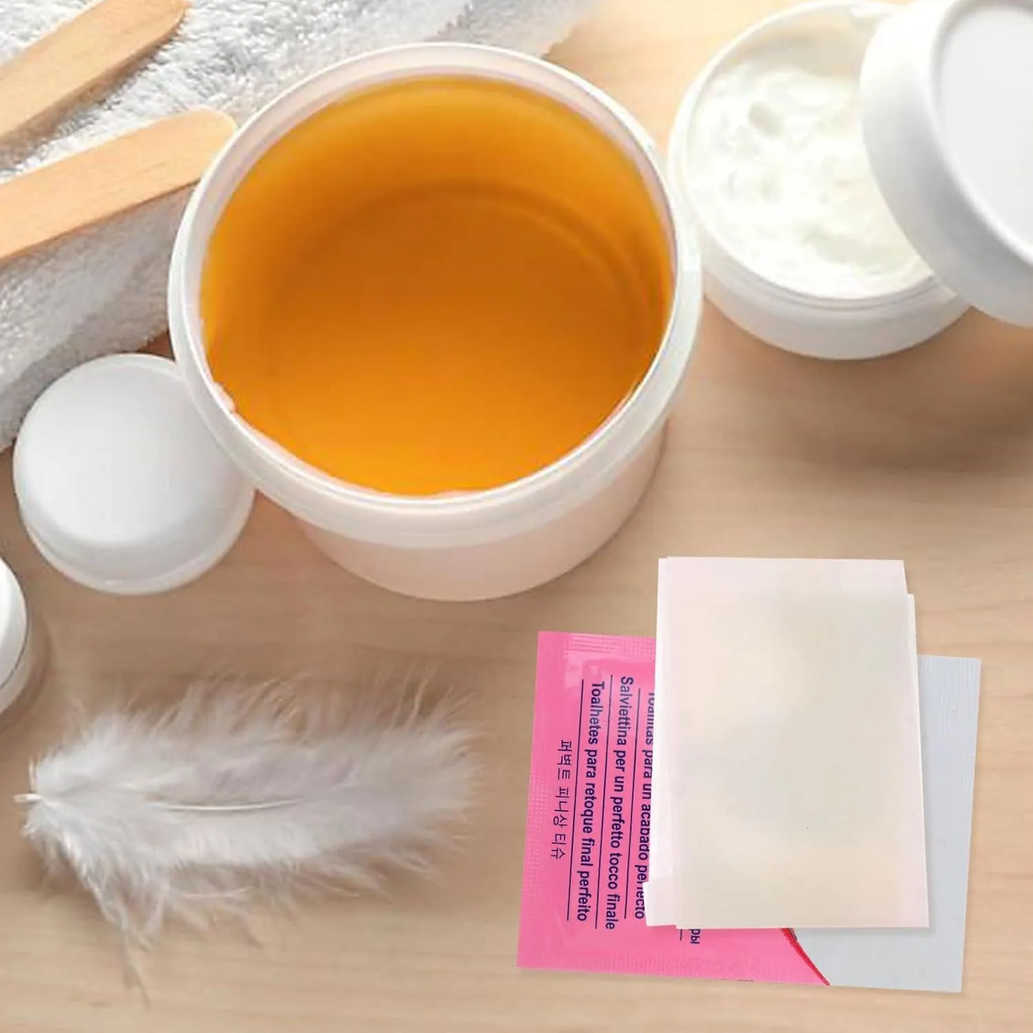 20Pcs Post Wax Oil Wipes, Wax Remover Wipes Skin Waxing Wipes for Home Salon Facial Body Skin Care after Waxing Finishing Wipes Wax Remover Cleaning Tissues