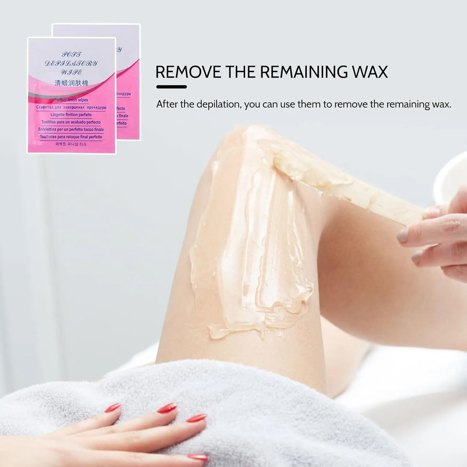 20Pcs Post Wax Oil Wipes, Wax Remover Wipes Skin Waxing Wipes for Home Salon Facial Body Skin Care after Waxing Finishing Wipes Wax Remover Cleaning Tissues
