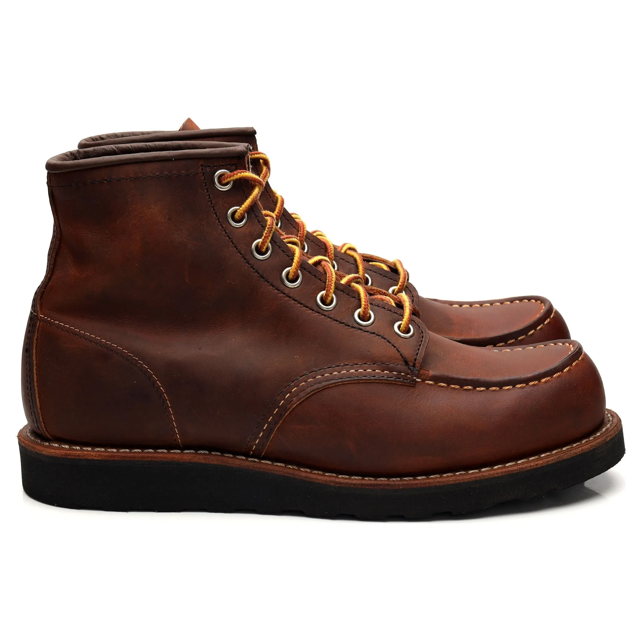 '8886' Brown Leather Moc Toe Boots UK 6.5 US 7.5 D