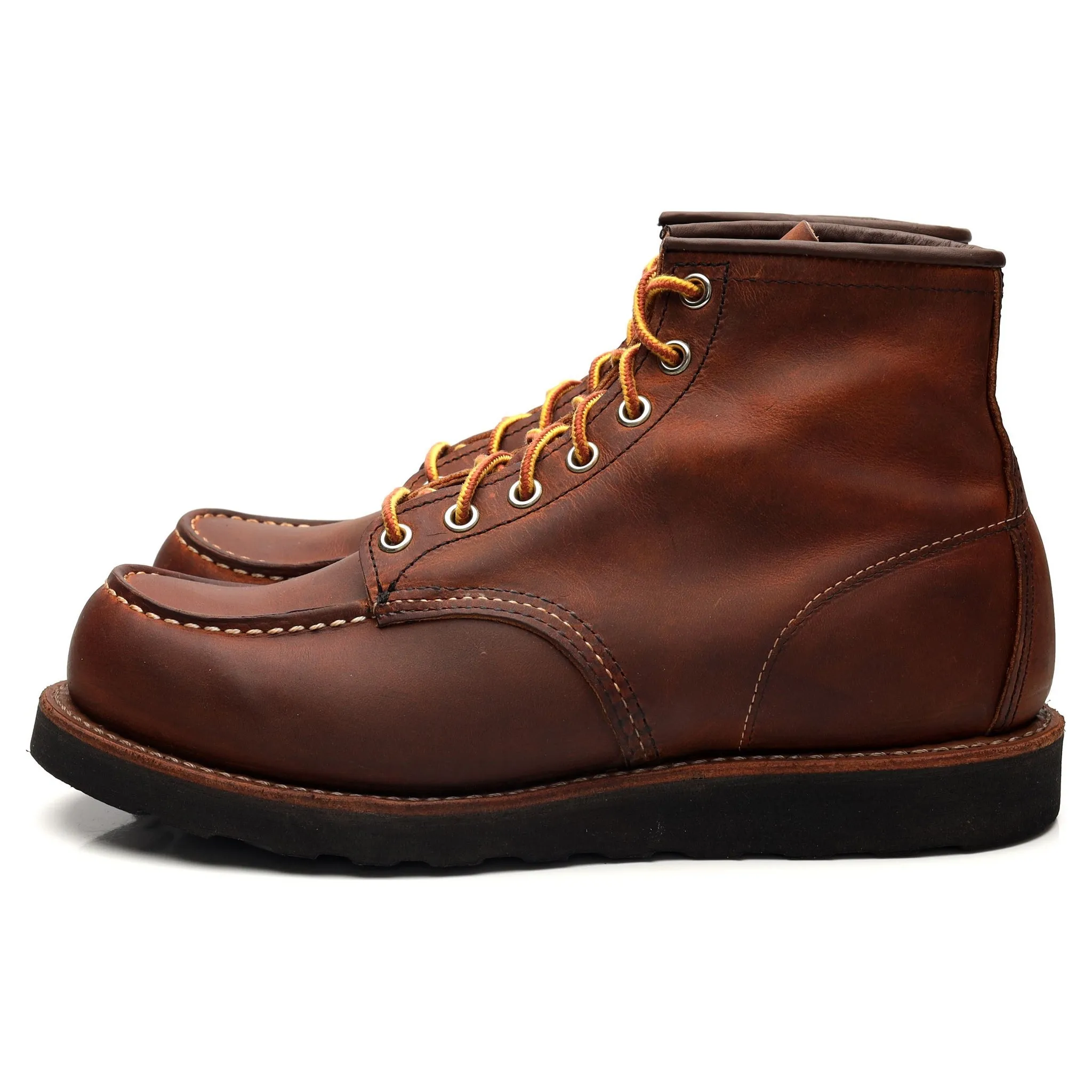 '8886' Brown Leather Moc Toe Boots UK 6.5 US 7.5 D