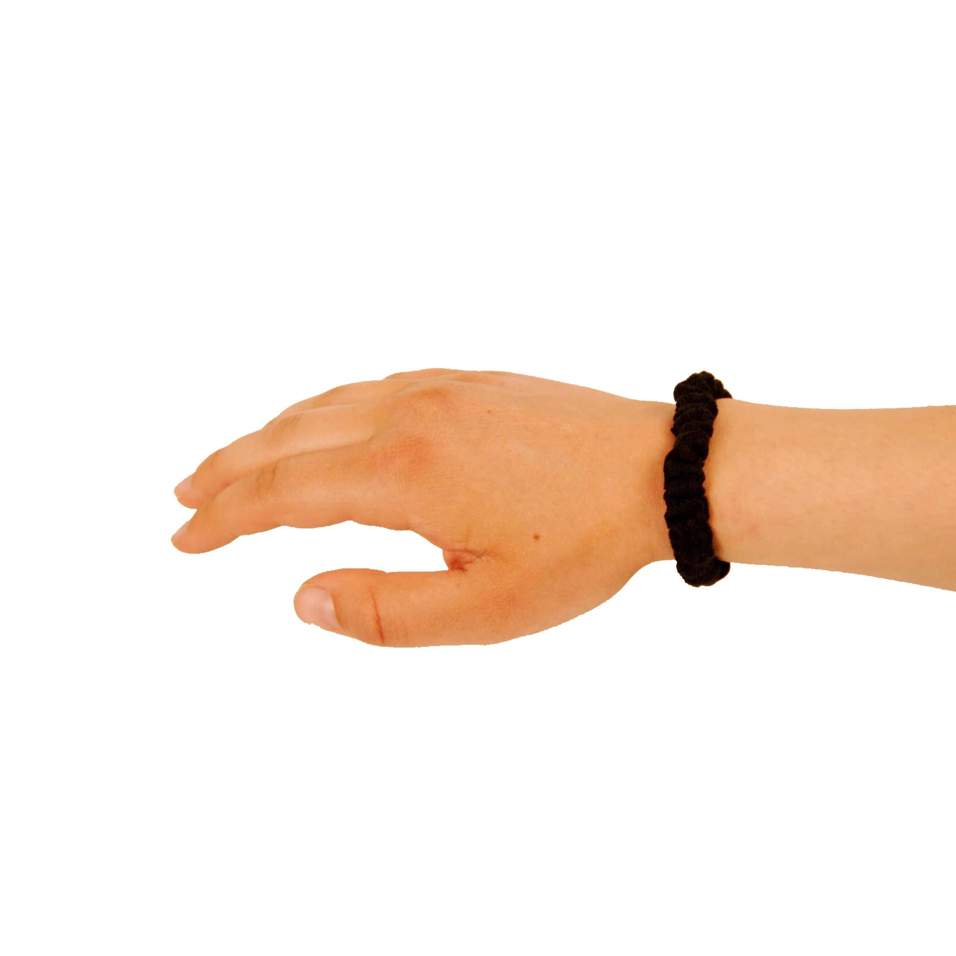 Amelia Beauty, Black Ribbed Scrunchies, 2.25in Diameter, Gentle on Hair, Strong Hold, No Snag, No Dents or Creases. 10 Pack