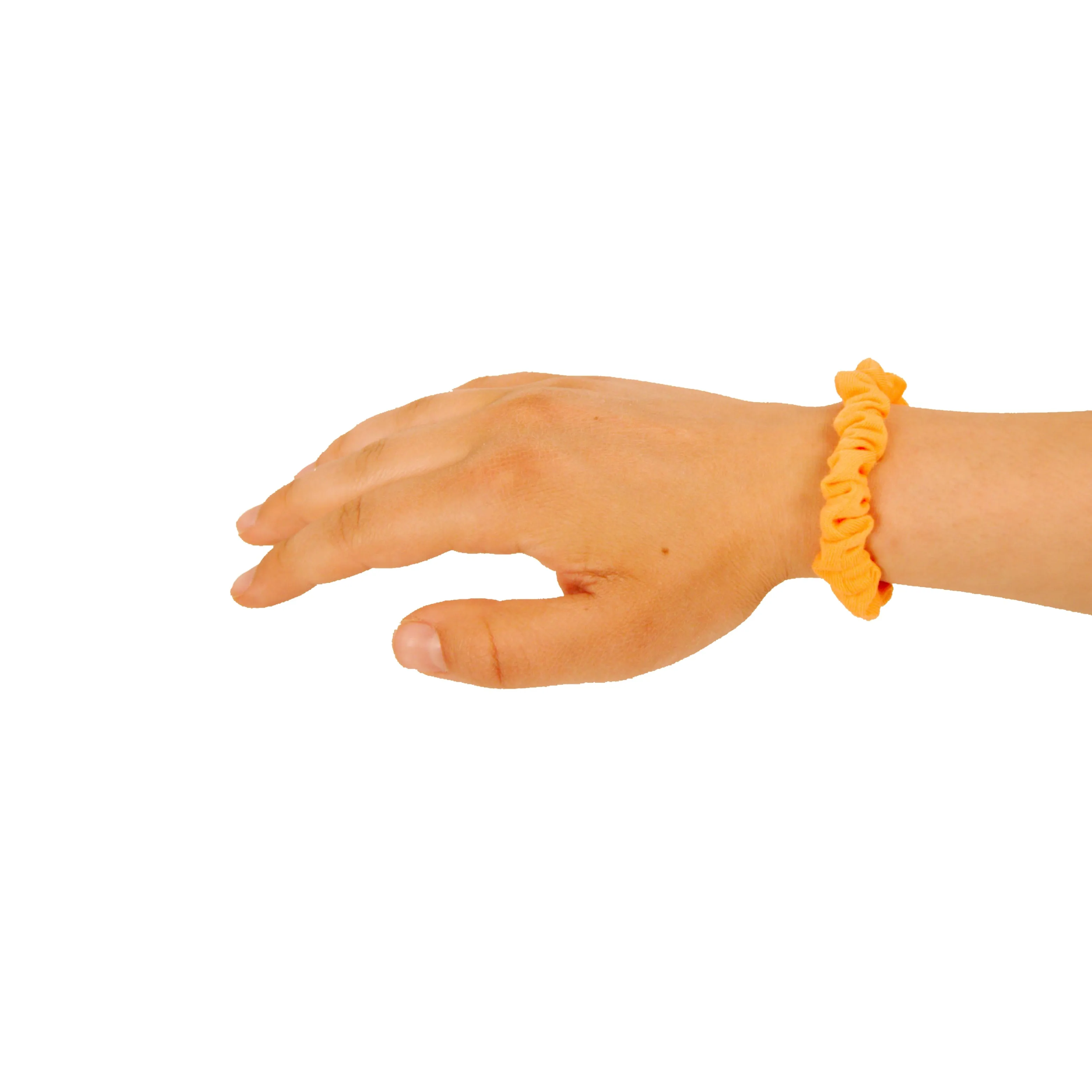 Amelia Beauty, Neon Orange Jersey Scrunchies, 2.25in Diameter, Gentle on Hair, Strong Hold, No Snag, No Dents or Creases. 12 Pack