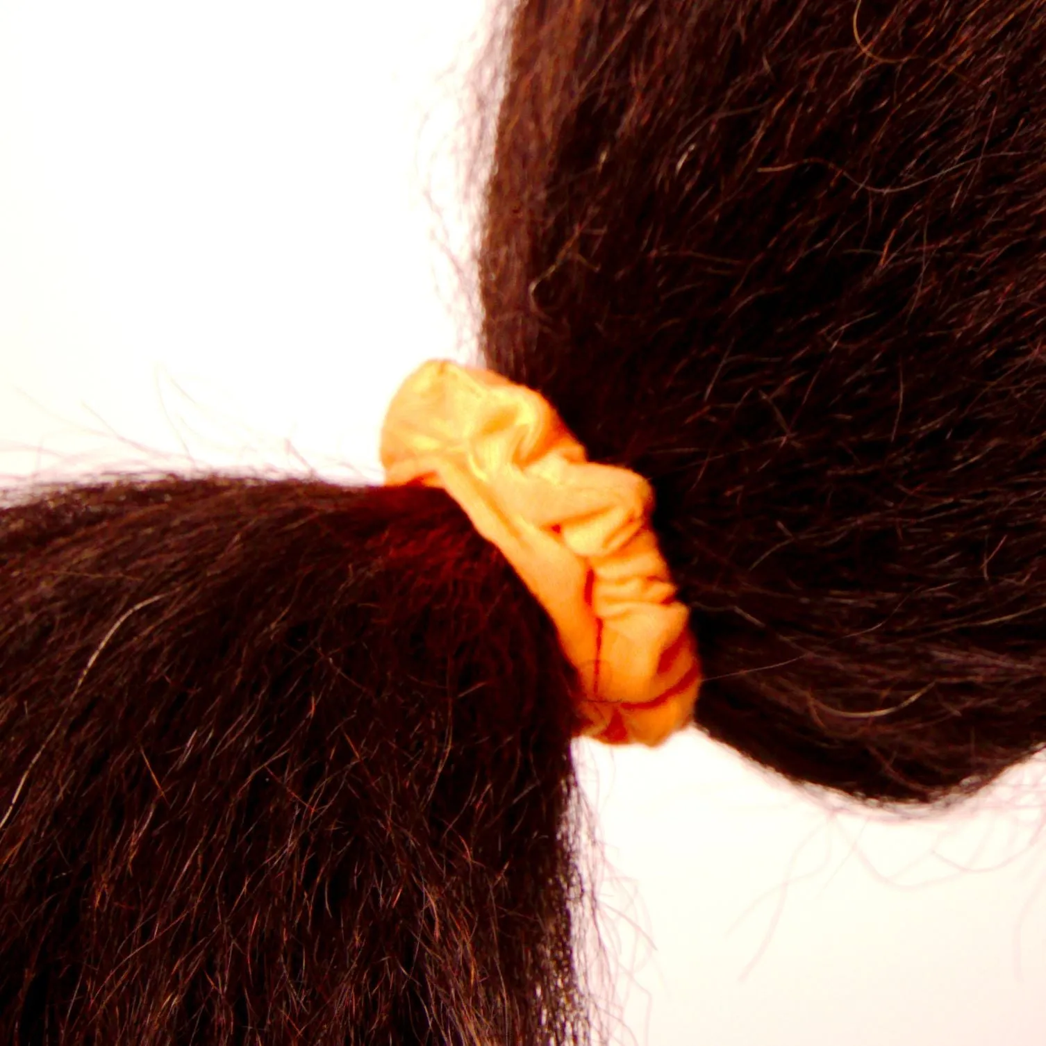 Amelia Beauty, Neon Orange Jersey Scrunchies, 2.25in Diameter, Gentle on Hair, Strong Hold, No Snag, No Dents or Creases. 12 Pack