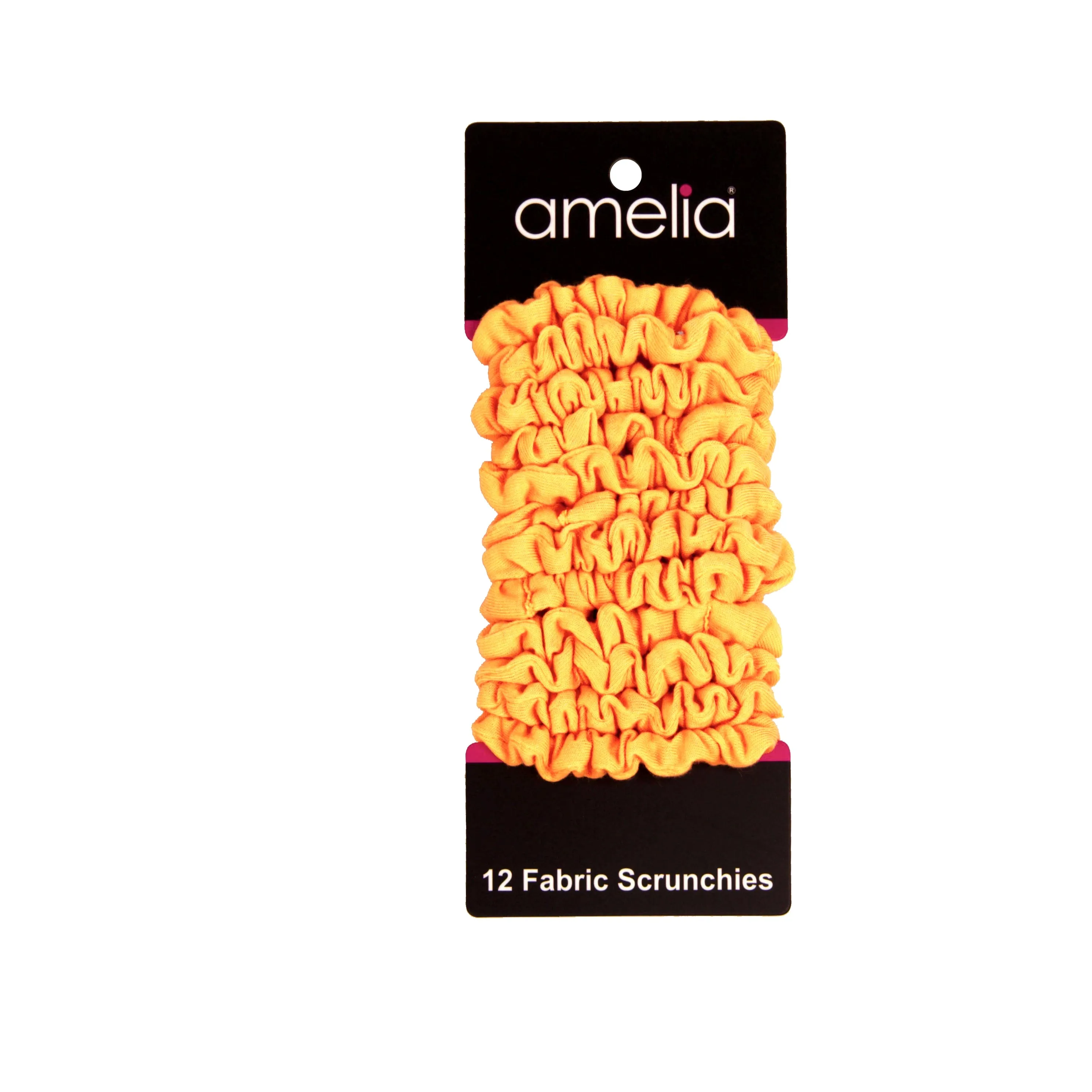 Amelia Beauty, Neon Orange Jersey Scrunchies, 2.25in Diameter, Gentle on Hair, Strong Hold, No Snag, No Dents or Creases. 12 Pack