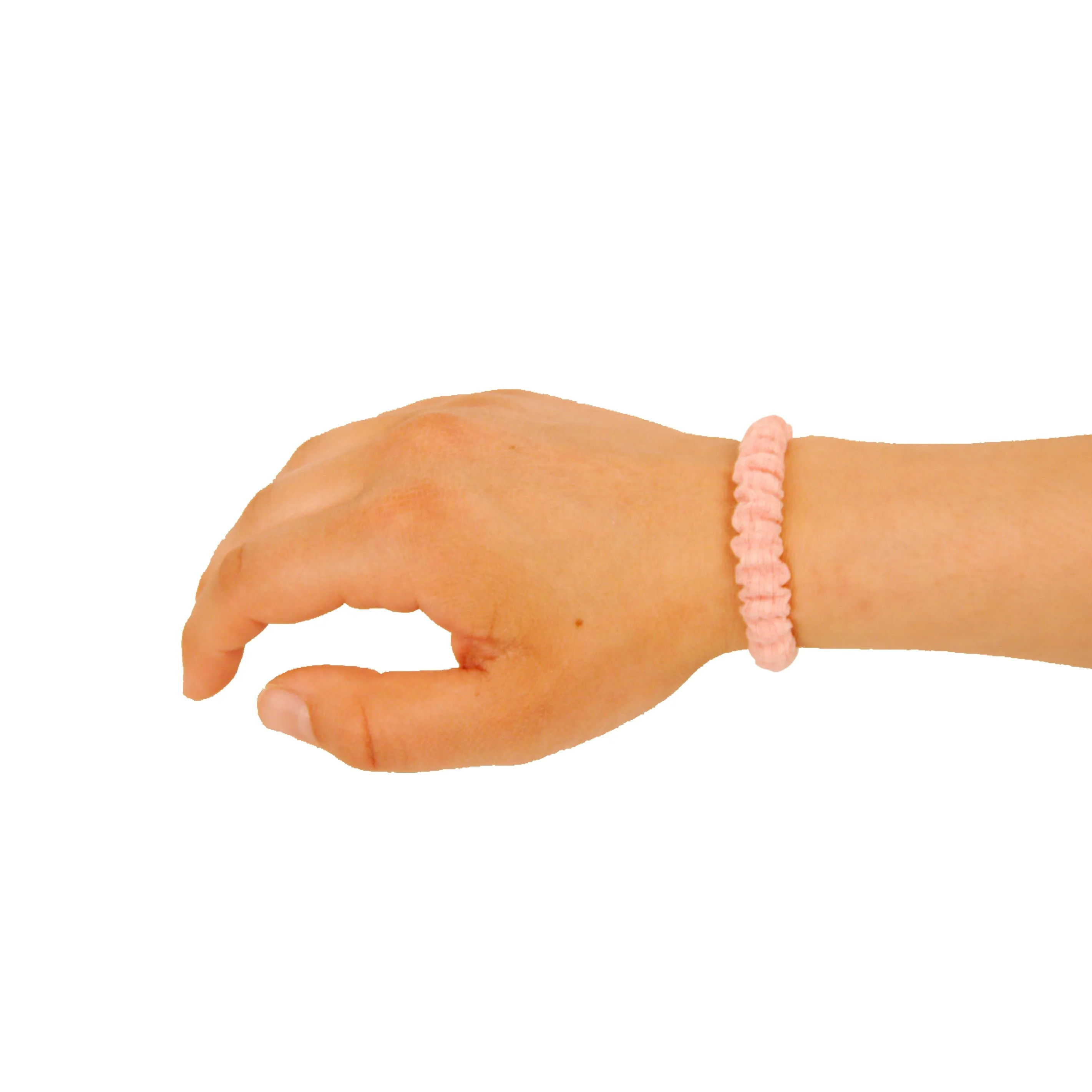 Amelia Beauty, Pastel Red Ribbed Scrunchies, 2.25in Diameter, Gentle on Hair, Strong Hold, No Snag, No Dents or Creases. 10 Pack