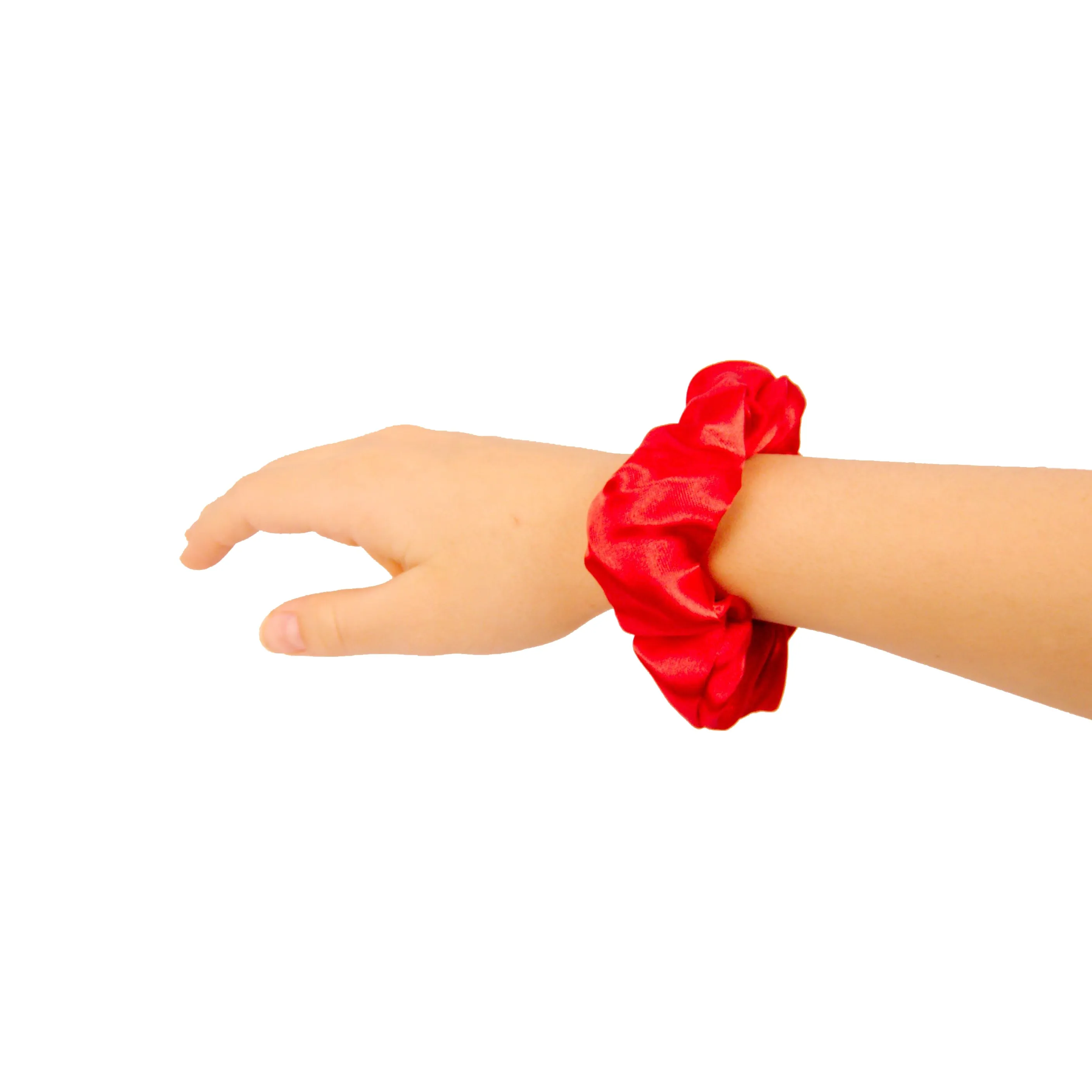 Amelia Beauty Products, Prime Red Satin Scrunchies, 3.5in Diameter, Gentle on Hair, Strong Hold, No Snag, No Dents or Creases. 8 Pack