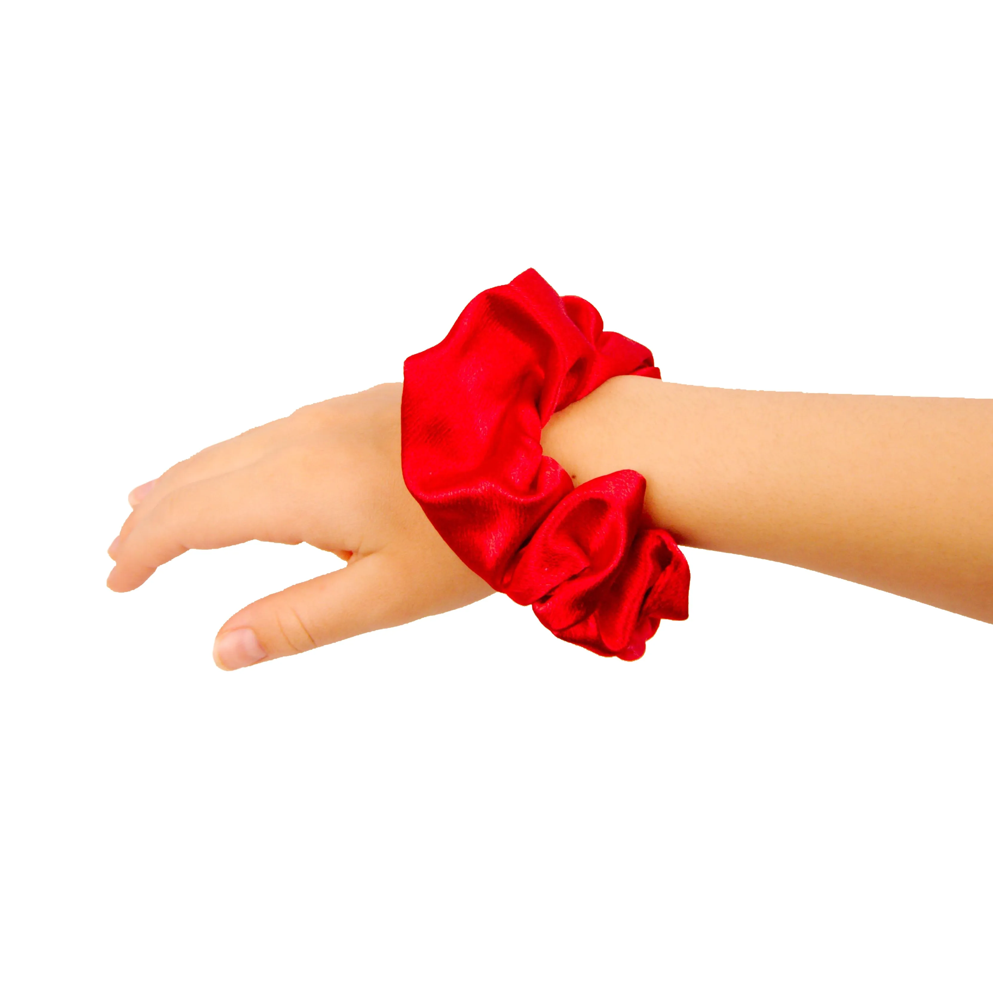 Amelia Beauty Products, Reds Mix Imitation Silk Scrunchies, 4.5in Diameter, Gentle on Hair, Strong Hold, No Snag, No Dents or Creases. 6 Pack