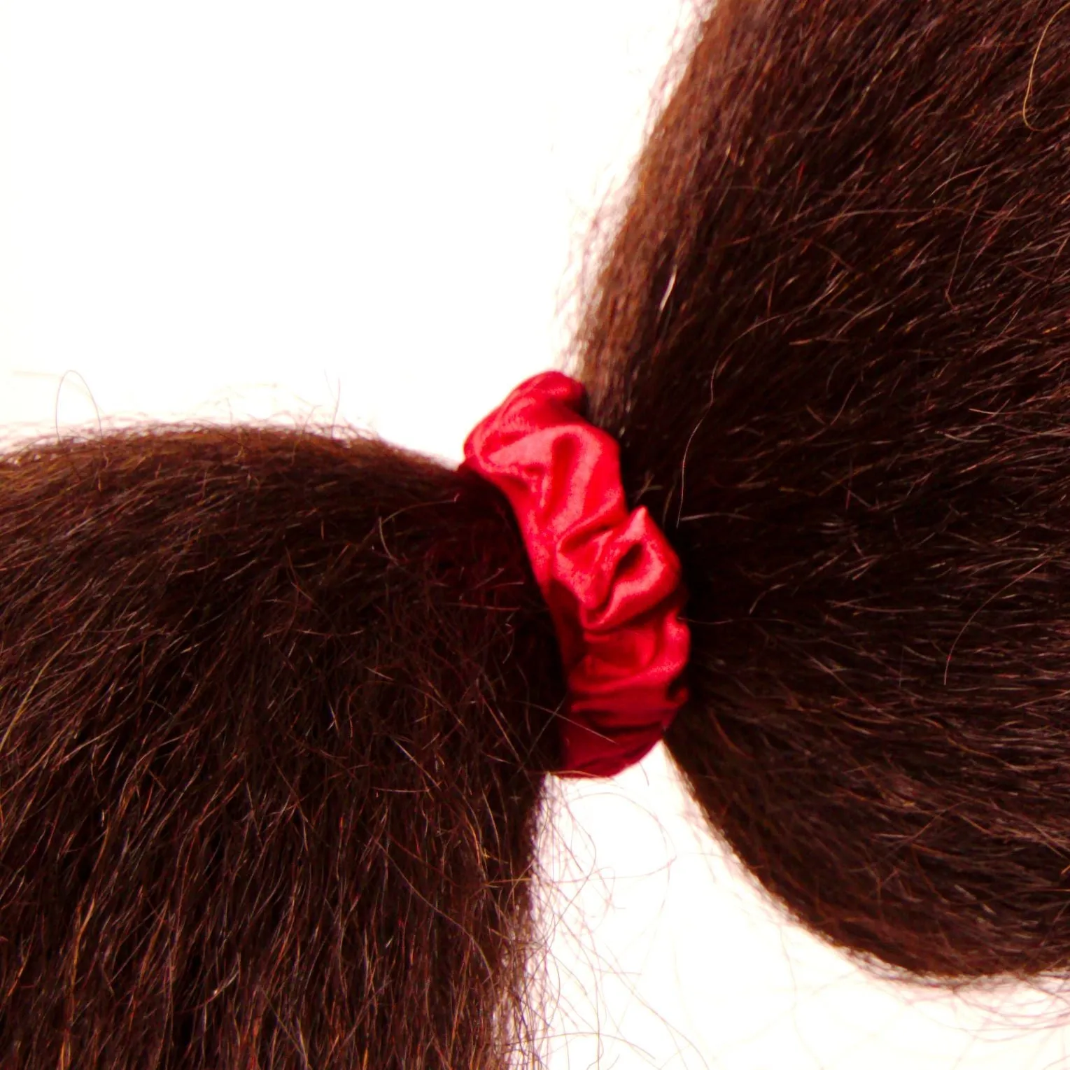 Amelia Beauty, Red Satin Scrunchies, 2.25in Diameter, Gentle on Hair, Strong Hold, No Snag, No Dents or Creases. 12 Pack