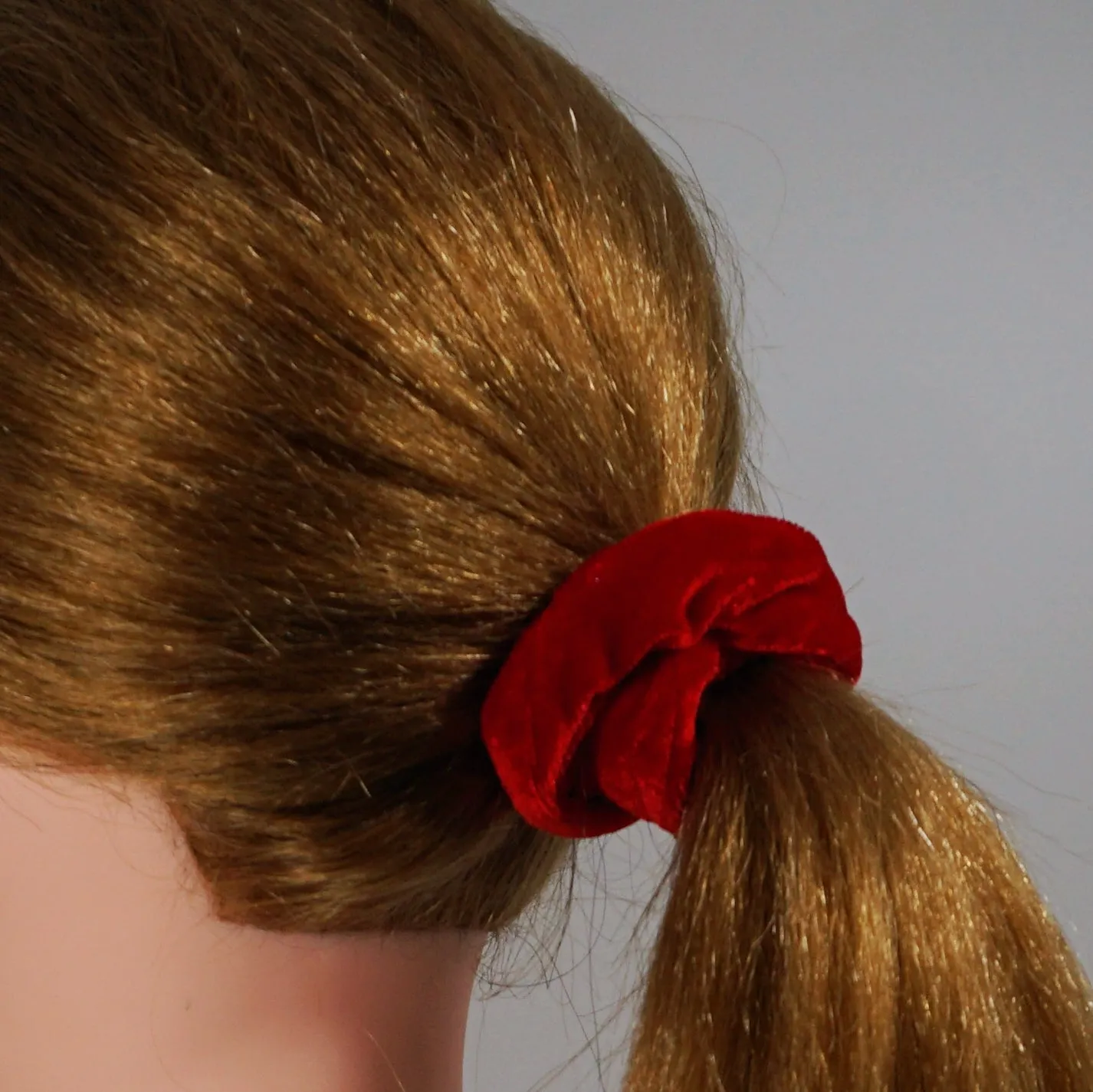 Amelia Beauty, Red Velvet Scrunchies, 3.5in Diameter, Gentle on Hair, Strong Hold, No Snag, No Dents or Creases. 8 Pack