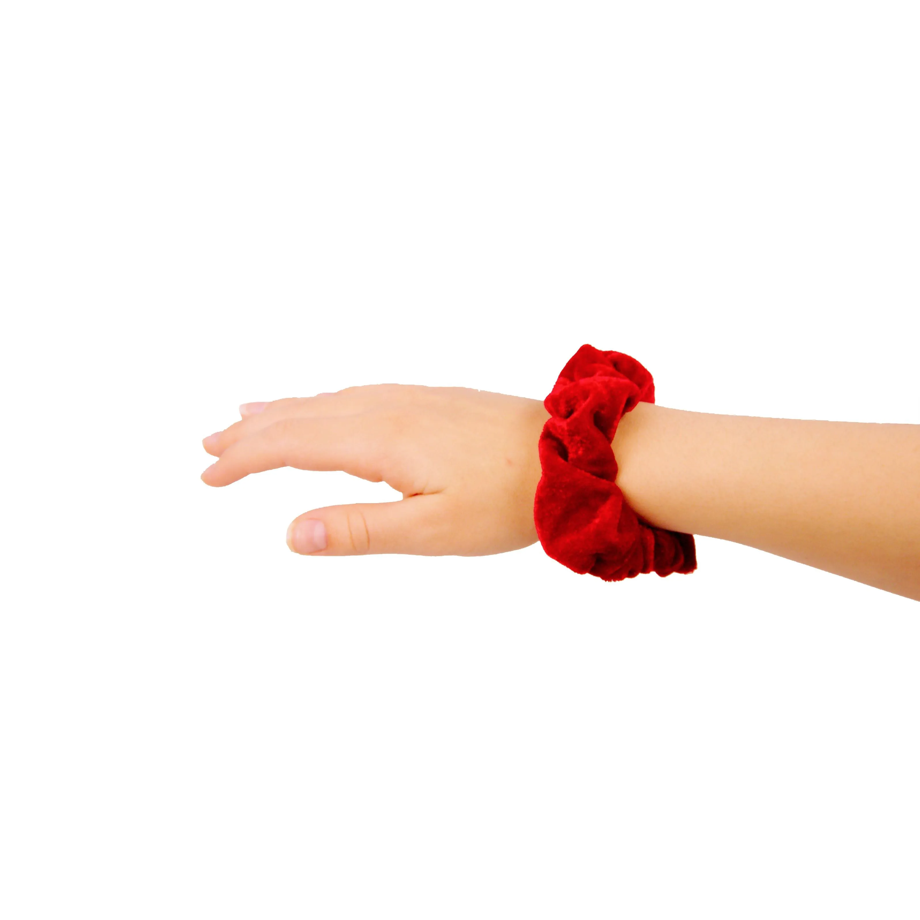 Amelia Beauty, Red Velvet Scrunchies, 3.5in Diameter, Gentle on Hair, Strong Hold, No Snag, No Dents or Creases. 8 Pack