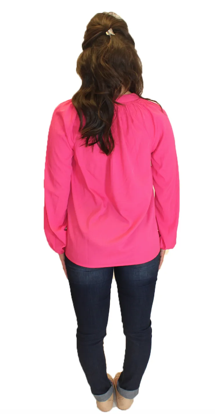 Amelia Long Sleeve Blouse - Pink