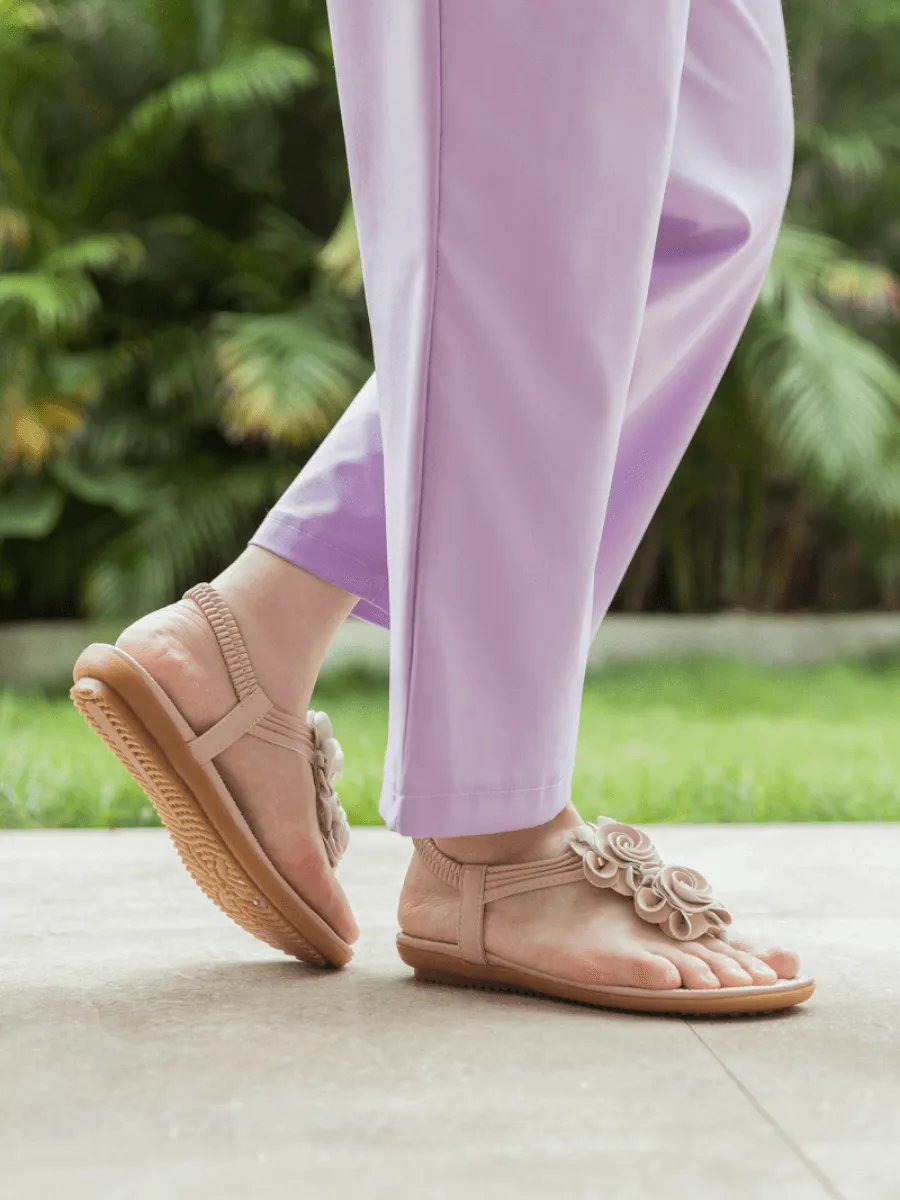 Apricot Rosette Sandals