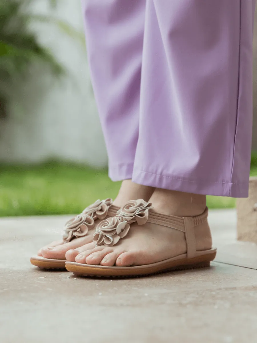 Apricot Rosette Sandals