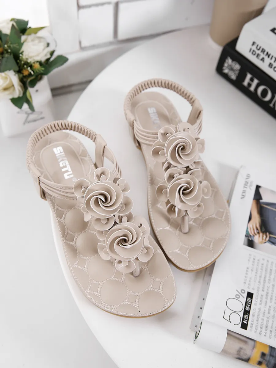 Apricot Rosette Sandals