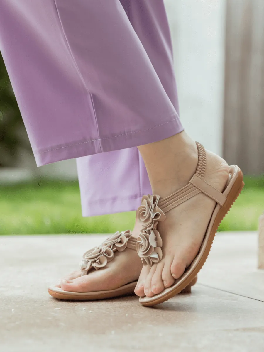 Apricot Rosette Sandals