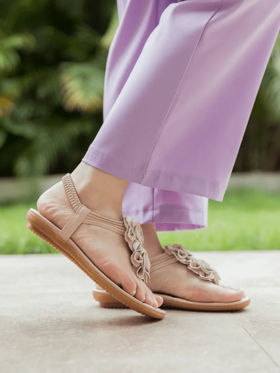 Apricot Rosette Sandals