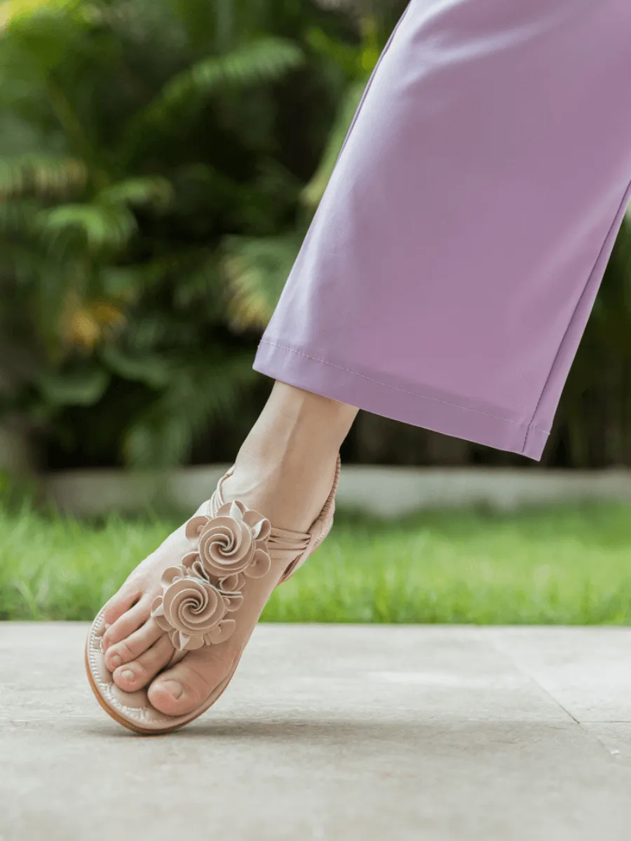 Apricot Rosette Sandals