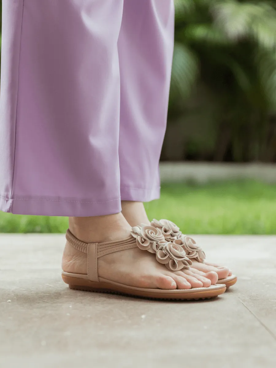 Apricot Rosette Sandals