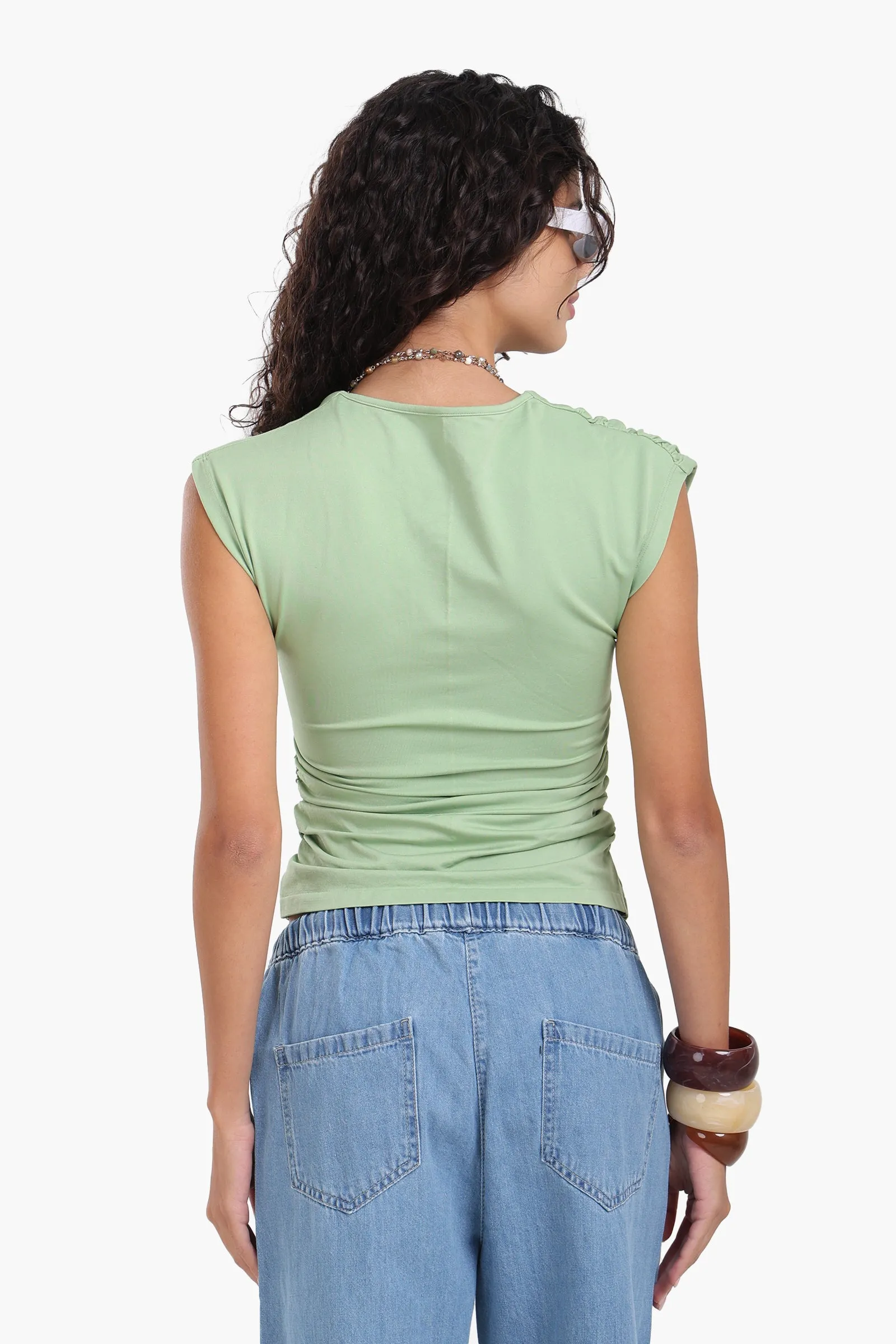 Asymmetric V-Neck Top