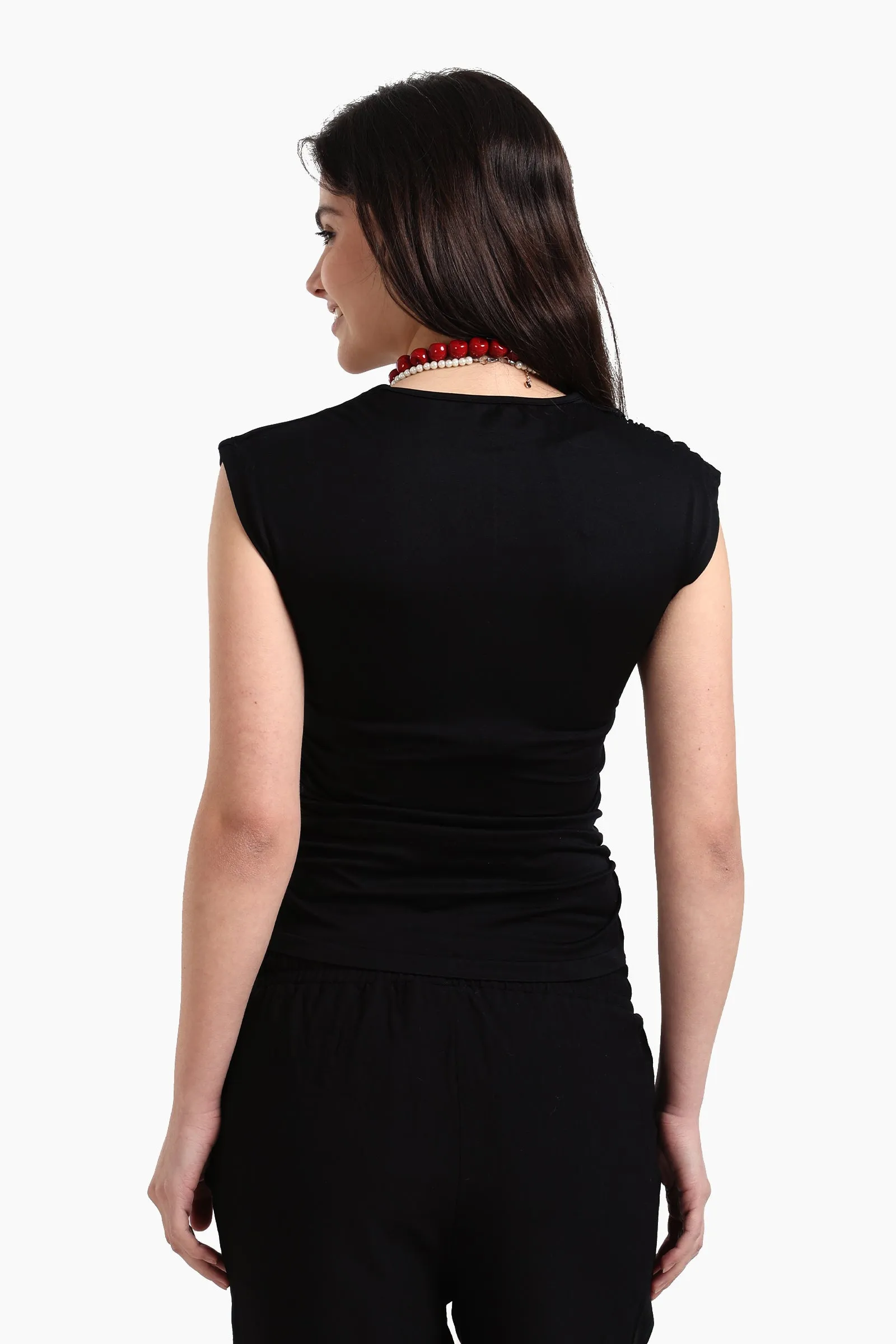 Asymmetric V-Neck Top