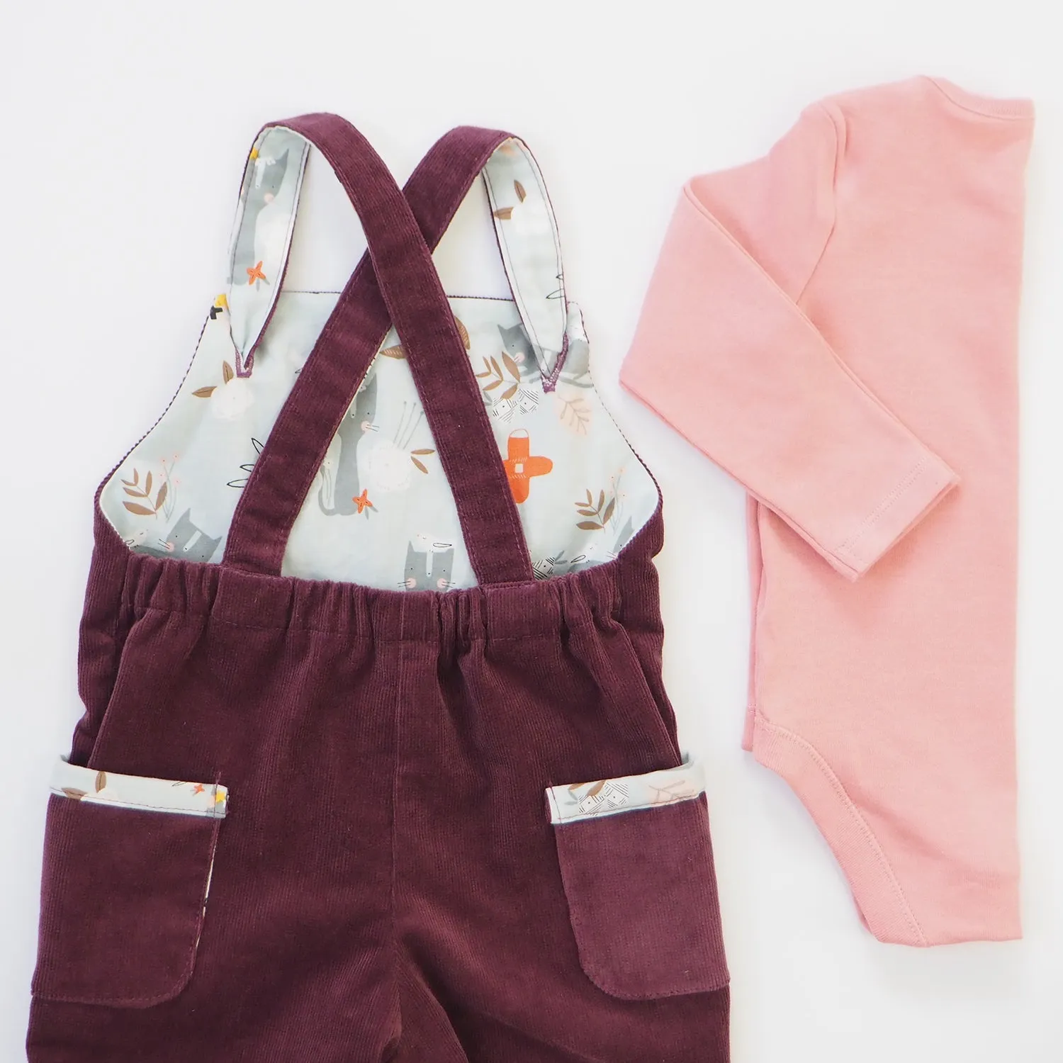 Berry Corduroy Dungarees (Pre-order)