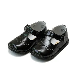 BIRDIE BLACK PATENT T-STRAP