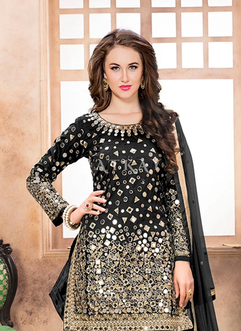 Black Mirror Work Punjabi Suit