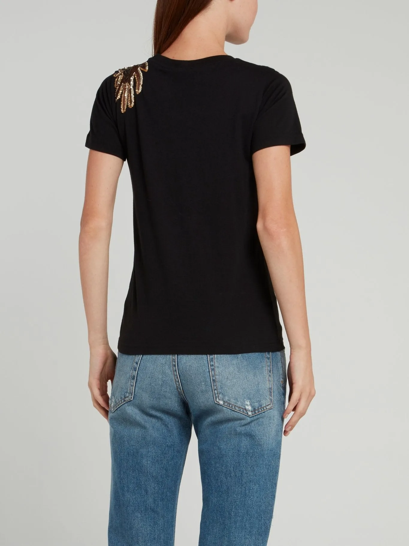 Black Sequin Dragon T-Shirt