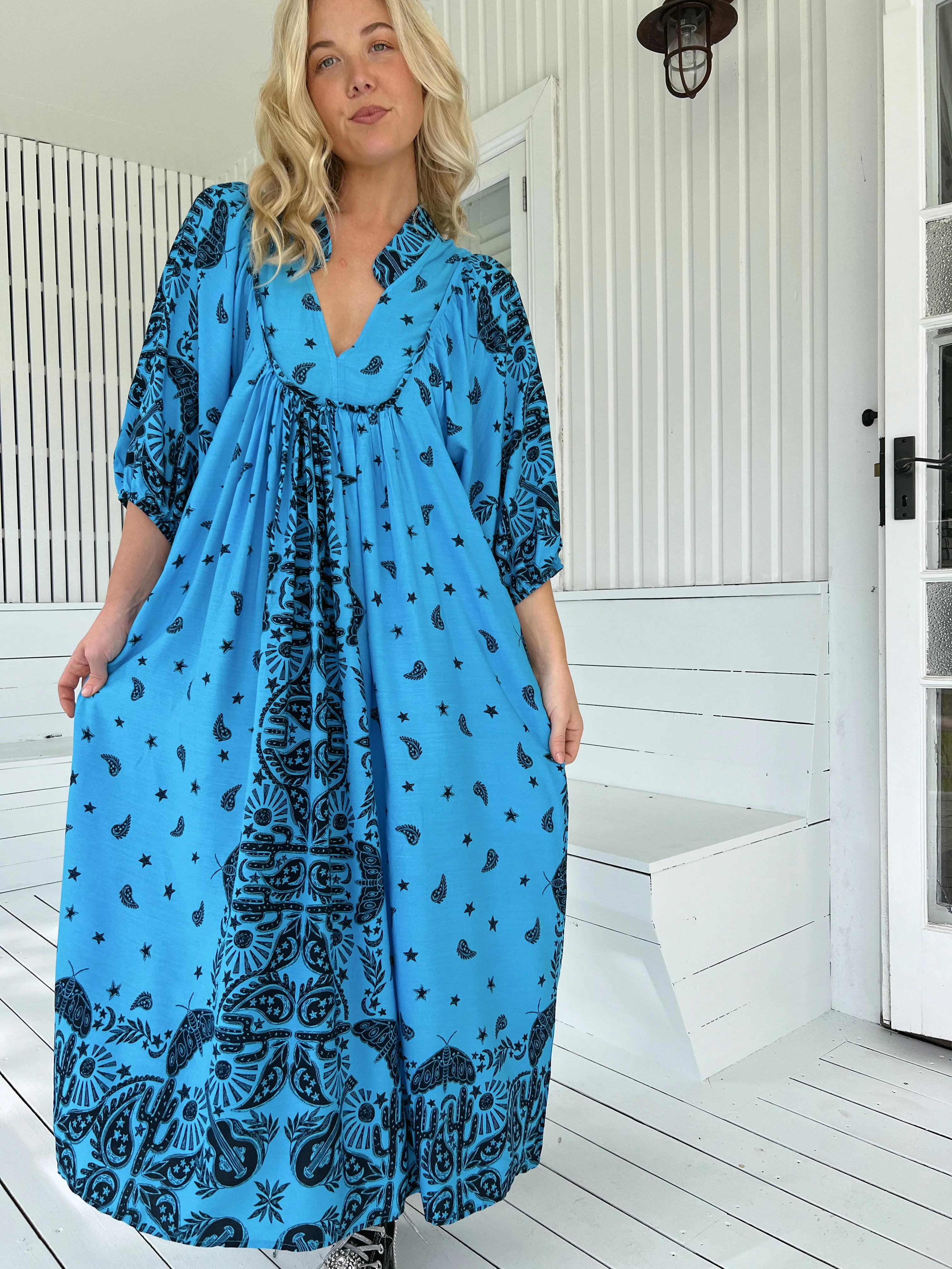 Boheme Midi Dress - Texas Sky
