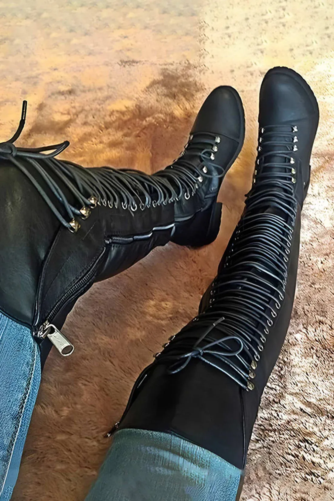 Boots Noir™ | Women's Over The Knee Leather Boots | Genuine Leather, Stylish Design & Comfortable Fit
