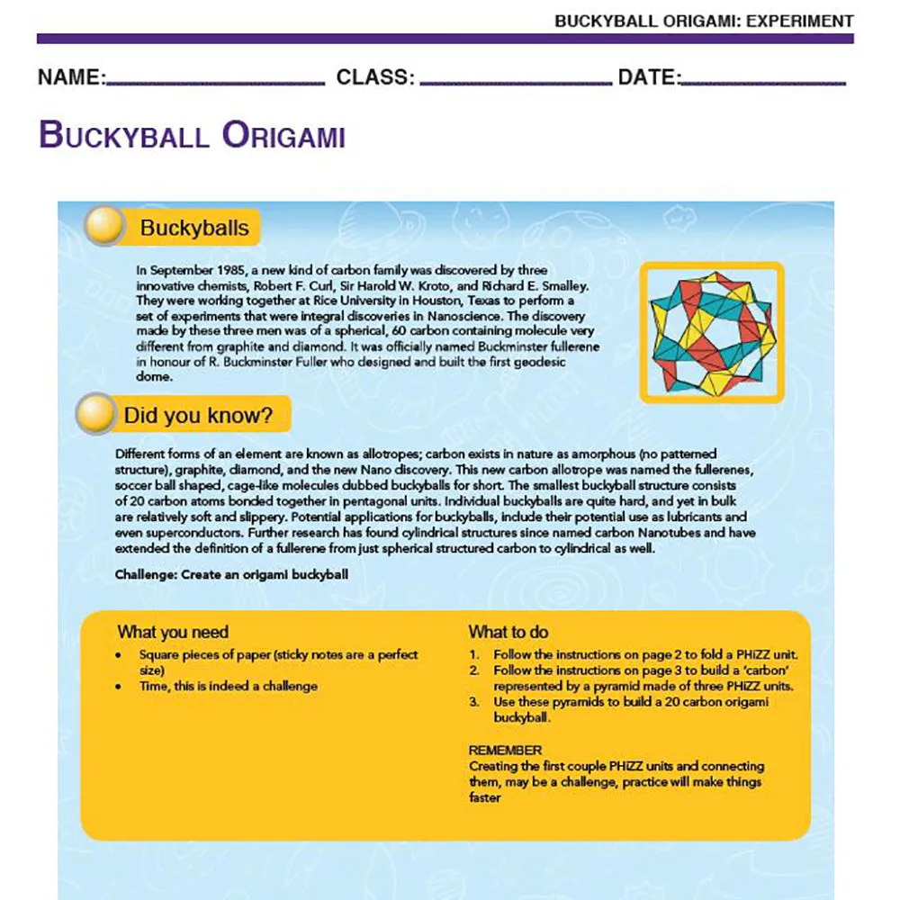 Buckyball Origami
