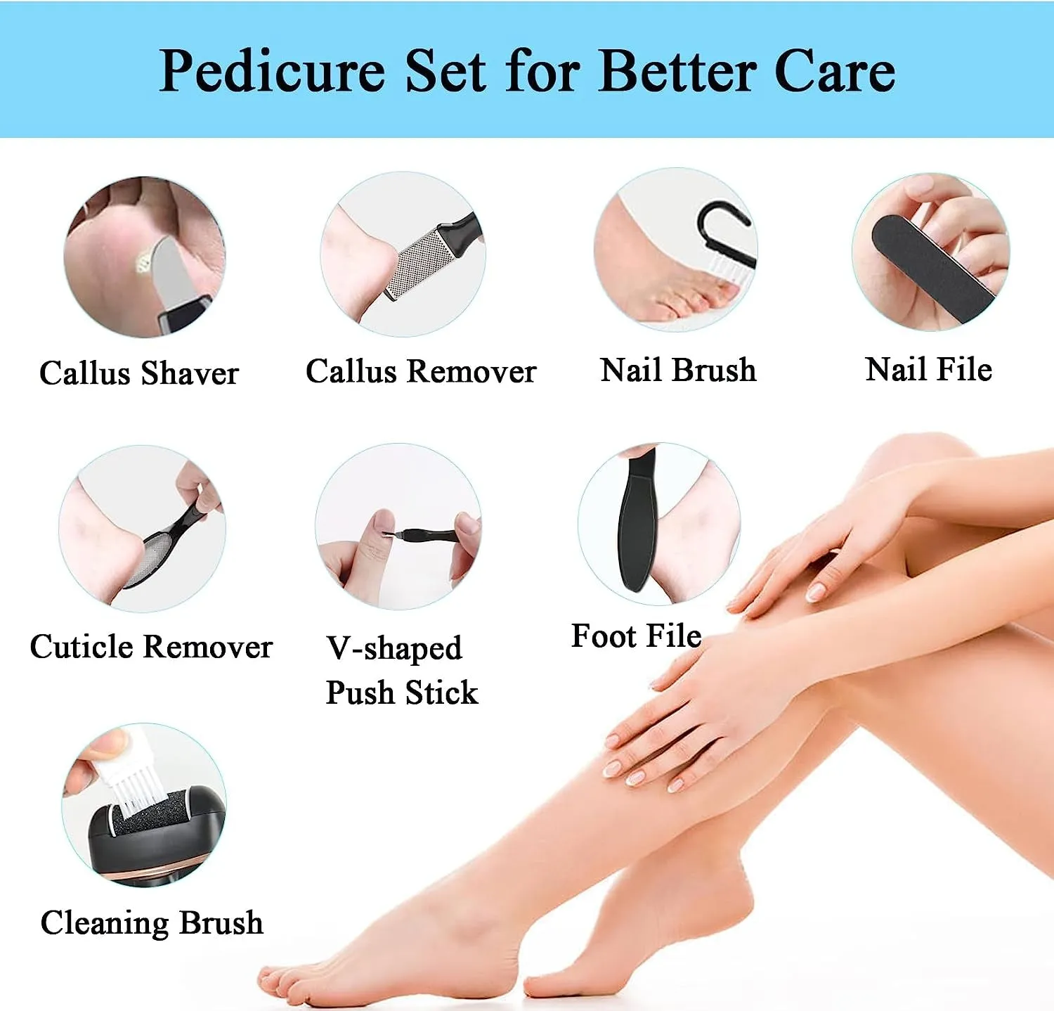 Callus Remover for Feet, 13-In-1 Professional Pedicure Tools Foot Care Kit, Foot Scrubber Electric Feet File Pedi for Hard Cracked Dry Dead Skin, 3 Rollers, 2 Speed, Battery Display (Black)