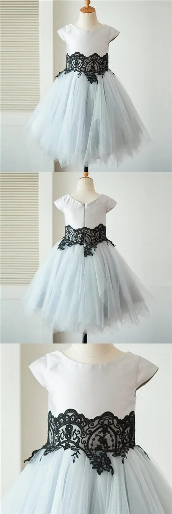Cap Sleeves Tulle With Lace Lovely Beautiful Cheap Short  Wedding Flower Girl Dresses, FG0093