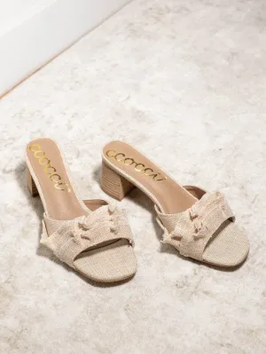 Cece Linen Ruffle Sandal