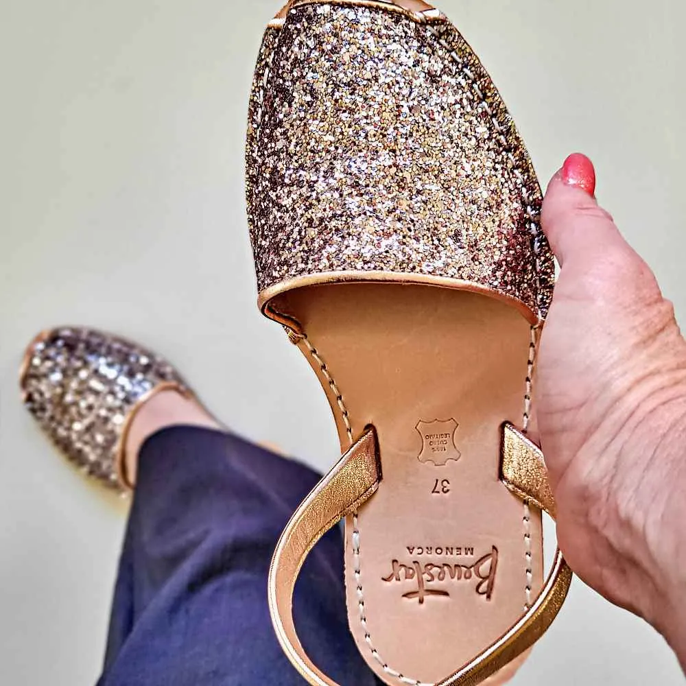Champagne Glitter Avarca Sandals