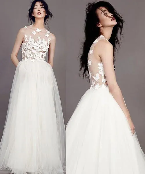Charming Long Pretty Unique Custom New Design Most Popular  Wedding Dresses,  WD0333