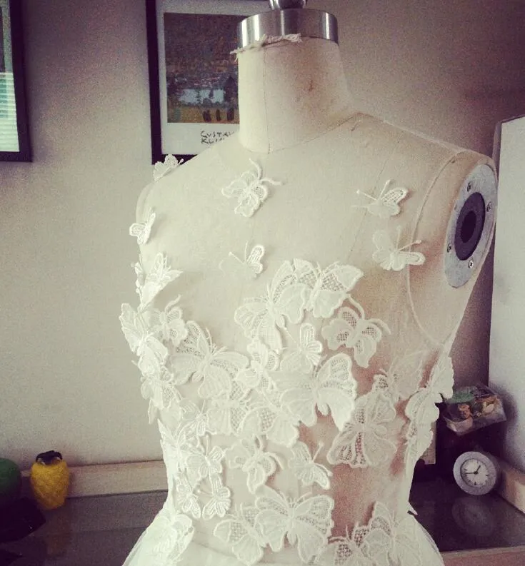 Charming Long Pretty Unique Custom New Design Most Popular  Wedding Dresses,  WD0333