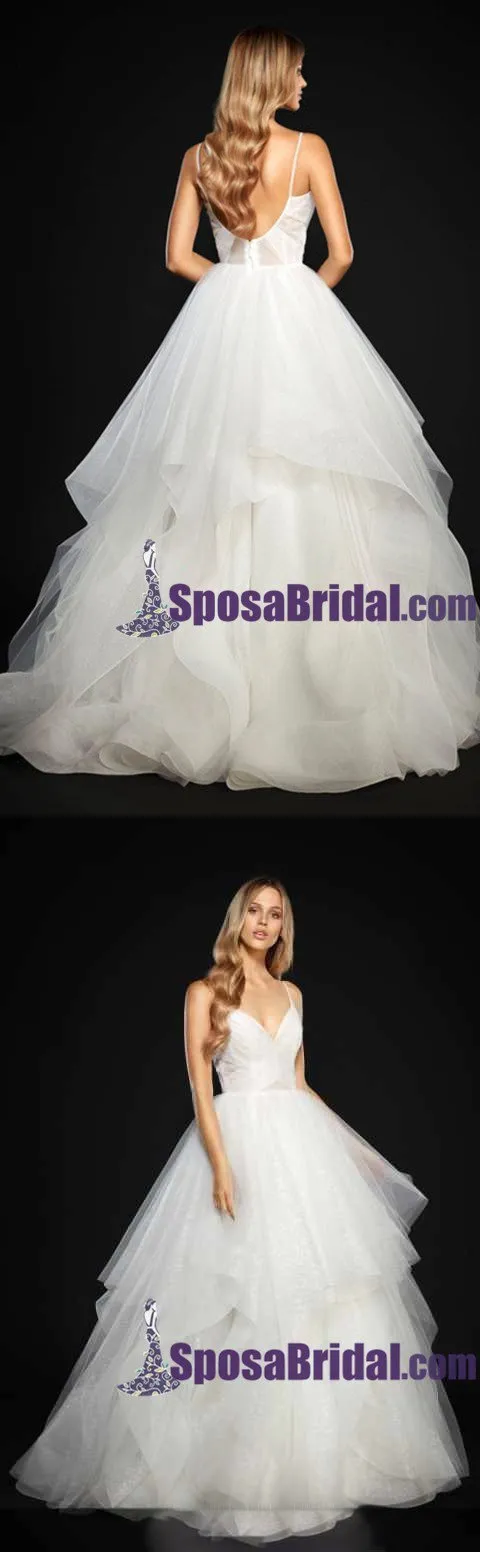 Charming Long Spaghetti Straps Tulle Simple Popular Fashion  Prom Dresses, Prom Gowns For party, PD0582
