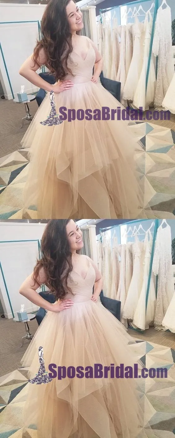 Charming Long Spaghetti Straps Tulle Simple Popular Fashion  Prom Dresses, Prom Gowns For party, PD0582
