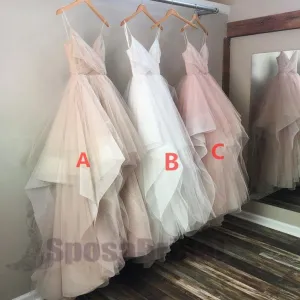 Charming Long Spaghetti Straps Tulle Simple Popular Fashion  Prom Dresses, Prom Gowns For party, PD0582