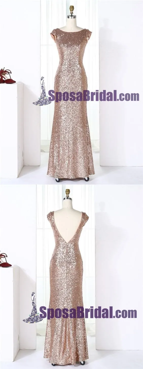 Charming Most popular mermaid sequin long Bridesmaid Dresses, WG04-1