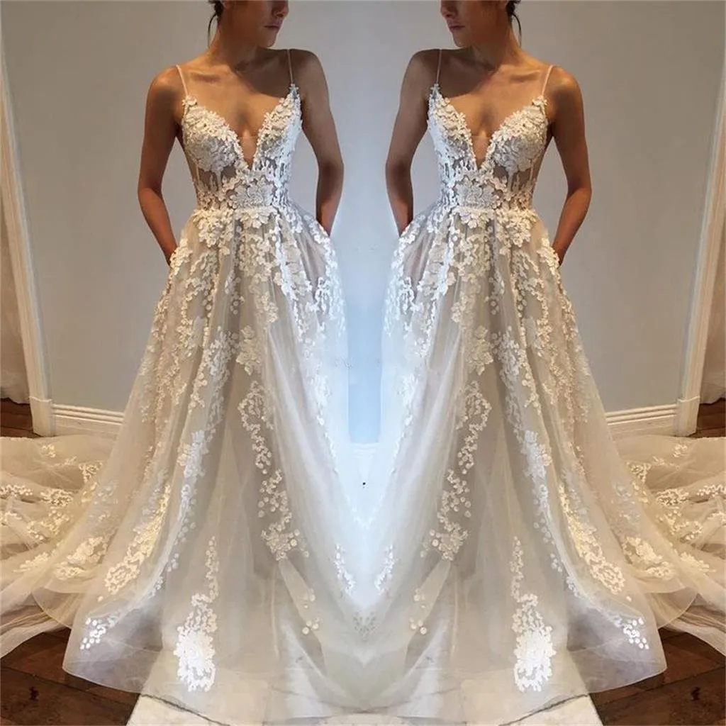 Charming New Arrival Straps Popular Pretty High Quality Lace Appliques Prom Dress, PD0371